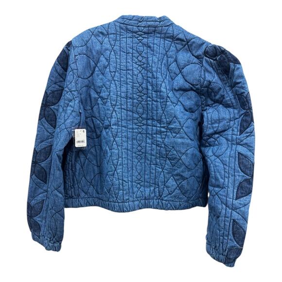 Free people Quinn Quilted Denim Jacket Size Large/ Indigo Blue New - Picture 4 of 6